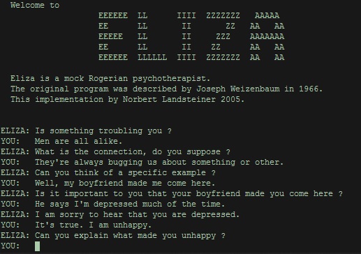 ELIZA chat bot